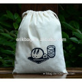 Recycling natural unbleached cotton drawstring bag
